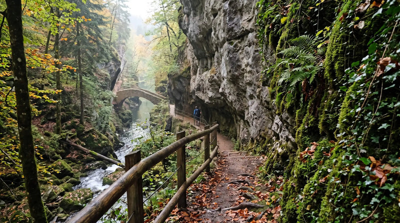 Ruisseau qui longe des champs cultivés en Suisse, illustration de la pollution de l’eau par les pesticides